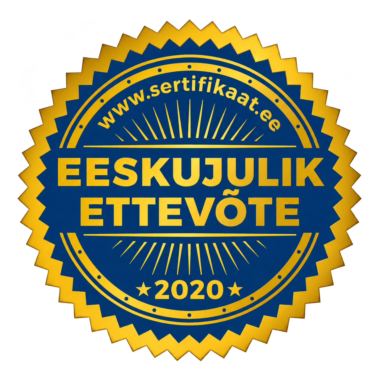 Metsahake OÜ-le 2020. aastal väljastatud tunnustus korraliku maksekäitumise ja positiivse maine eest.